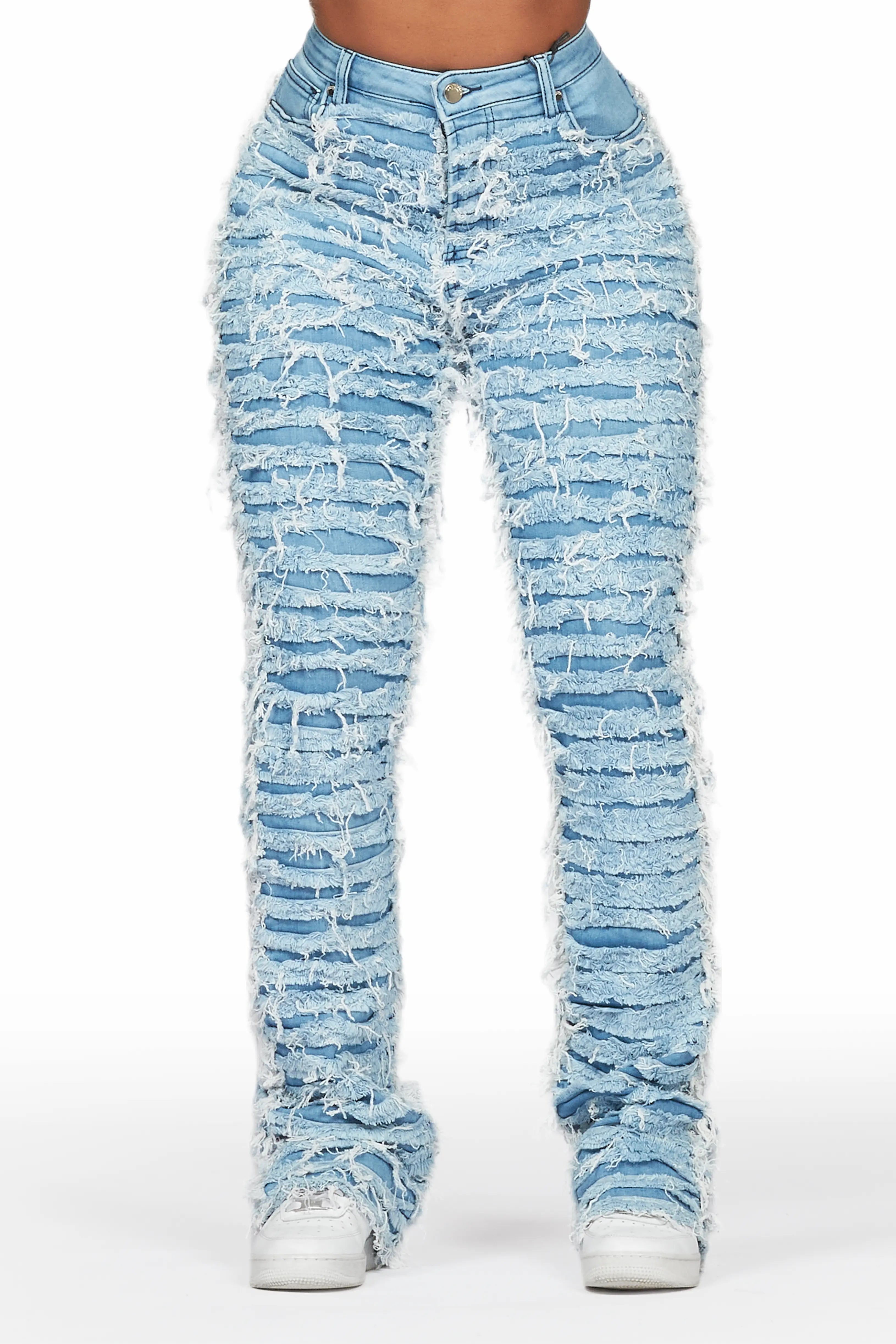 Sports Cool Melany Light Wash Stacked Flared Jean