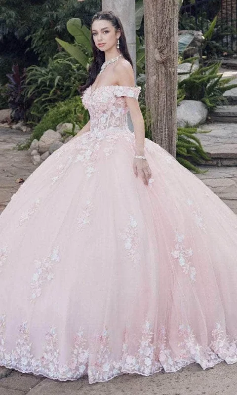Casual And Casual Juliet Dresses JT1460J - 3D Floral Embellished Off-The-Shoulder Gown