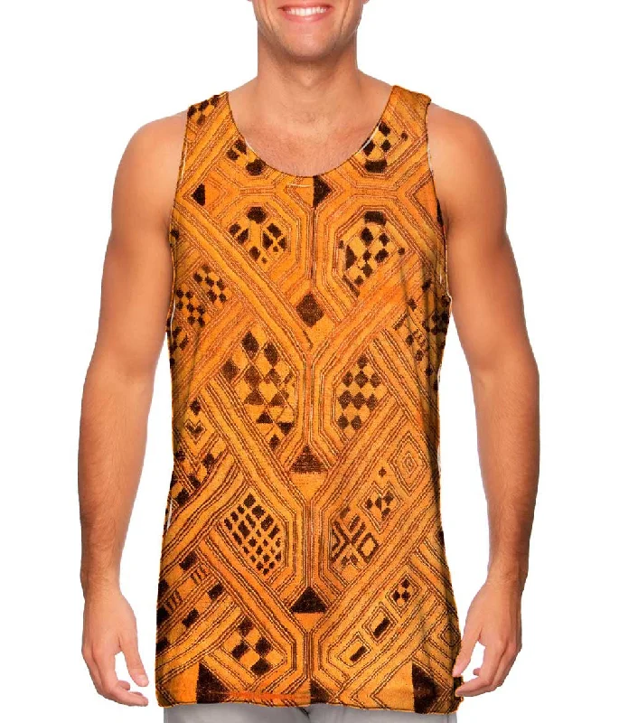 Noble Temperament African Tribal Kuba Cloth Lattice Runway