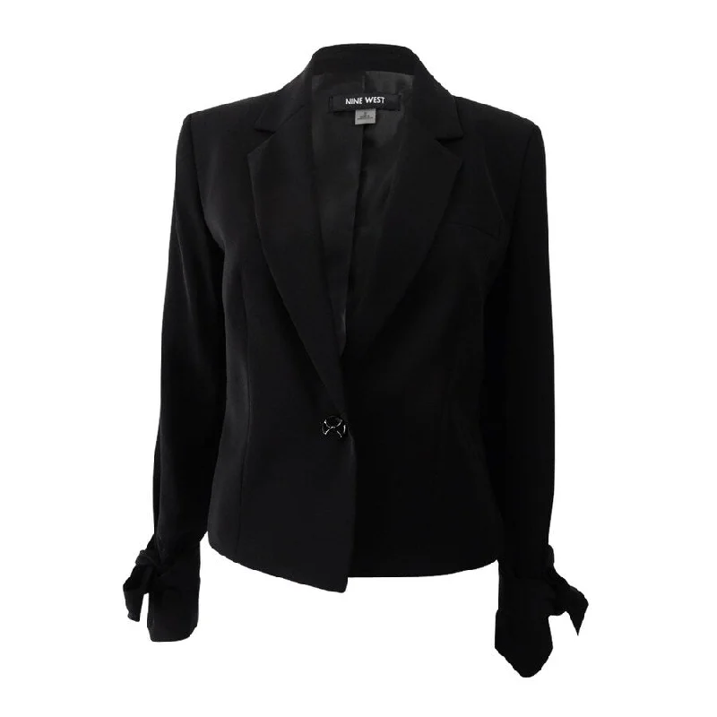 Elegant Tailoring Nine West Women's Tie-Cuff Blazer (2, Black)