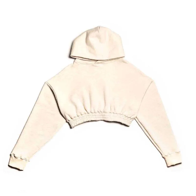 Casual And Casual Marathon Womens Crop Hoodie - Natural