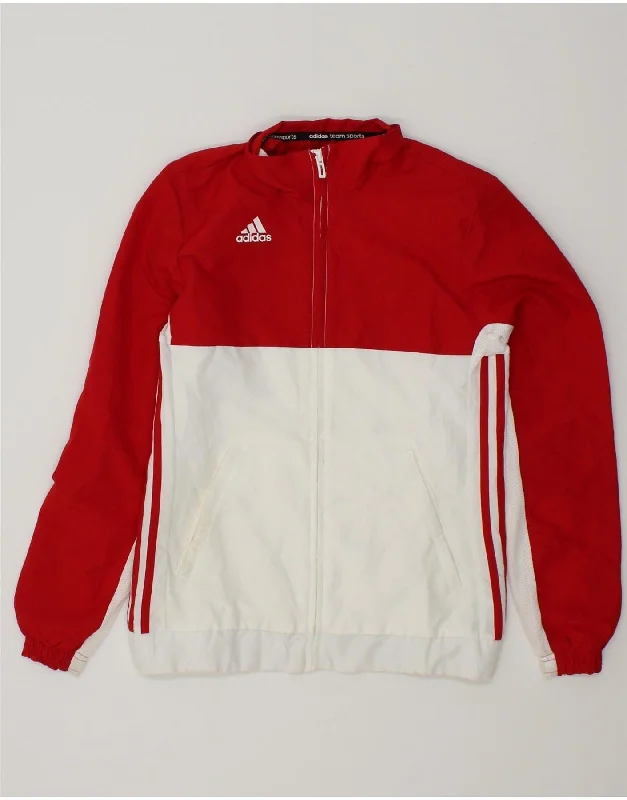 Nightclub Style ADIDAS Womens Climalite Tracksuit Top Jacket UK 4/6 XS Red Colourblock Nightclub Style ADIDAS Womens Climalite Tracksuit Top Jacket UK 4/6 XS Red Colourblock