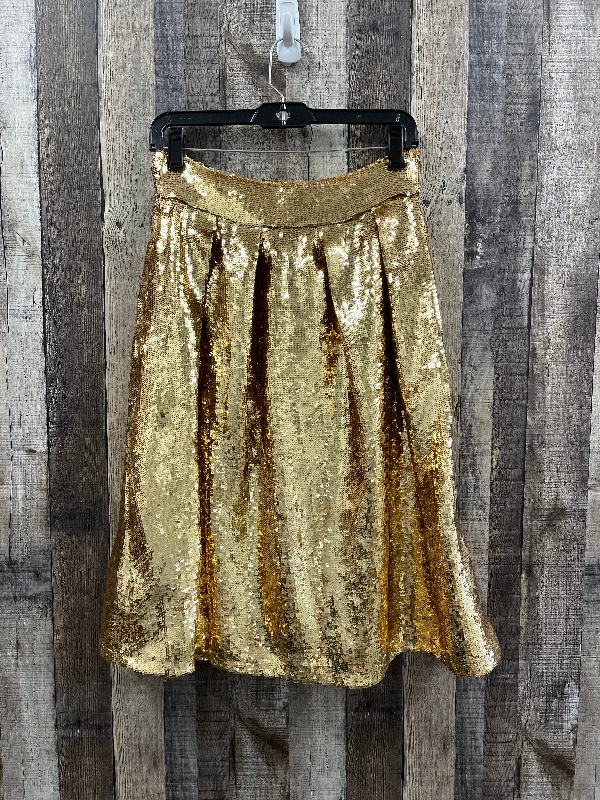 Unique Design Skirt Midi By Mi Ami In Gold, Size: M