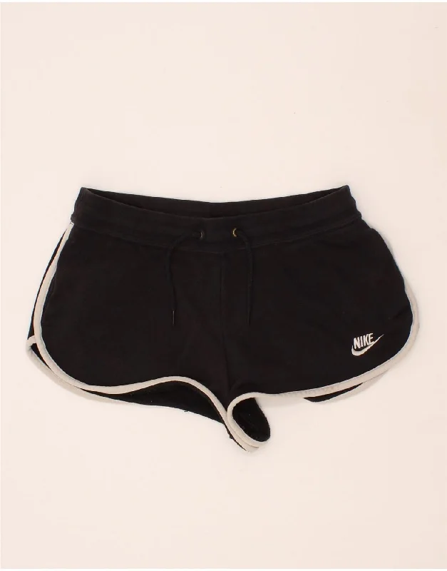 Sports And Leisure NIKE Womens Sport Shorts UK 12 Medium Black Cotton