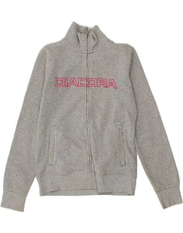 Casual Street DIADORA Womens Graphic Tracksuit Top Jacket UK 14 Medium Grey Polyester Casual Street DIADORA Womens Graphic Tracksuit Top Jacket UK 14 Medium Grey Polyester