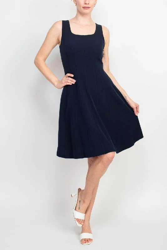 Sports Design T Tahari THF95034 - Square Neck Seamed Cocktail Dress