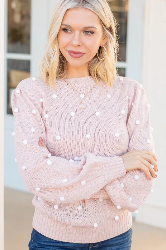 Sexy Fun All That You Need Blush Pink Pompom Sweater