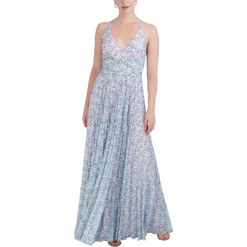College Style Laundry by Shelli Segal Womens Chiffon Floral Maxi Dress