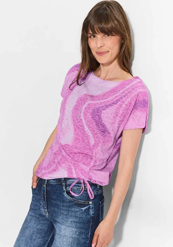 Trendy Items Cecil Burnout Tie Trim Top, Bloomy Pink