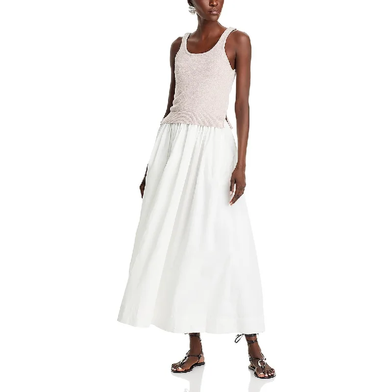 Noble Temperament Line & Dot Womens Colette Cotton Full Length Maxi Dress