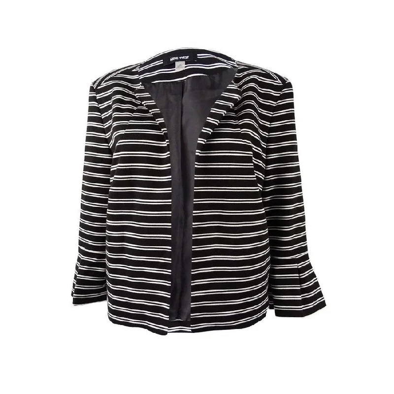 Body Design Nine West Women's Striped Ponte Knit Jacket