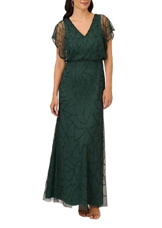 Free And Casual Adrianna Papell AP1E210622 P - V-Neck Blouson Bodice Evening Dress
