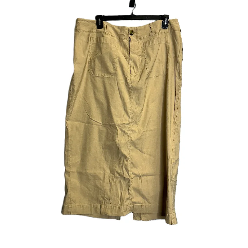 Denim Design Skirt Midi By Maeve In Cream, Size: 2x