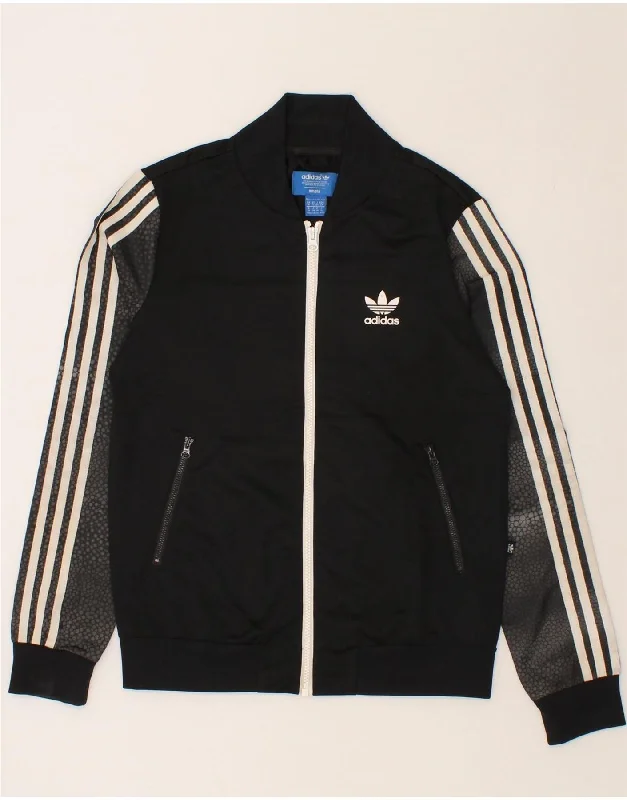 Moisture wicking ADIDAS Womens Graphic Tracksuit Top Jacket UK 10 Small Black Polyester Moisture wicking ADIDAS Womens Graphic Tracksuit Top Jacket UK 10 Small Black Polyester