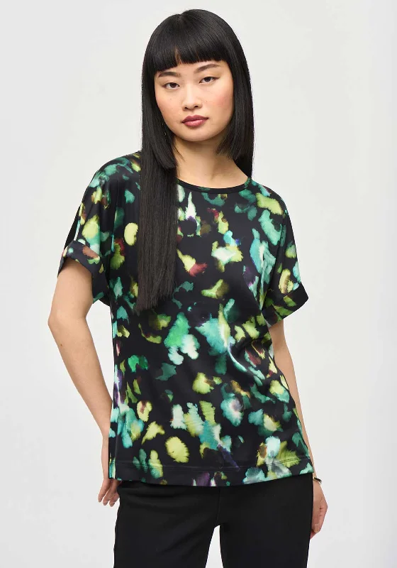 British Fashion Joseph Ribkoff Printed Front Top, Black & Green