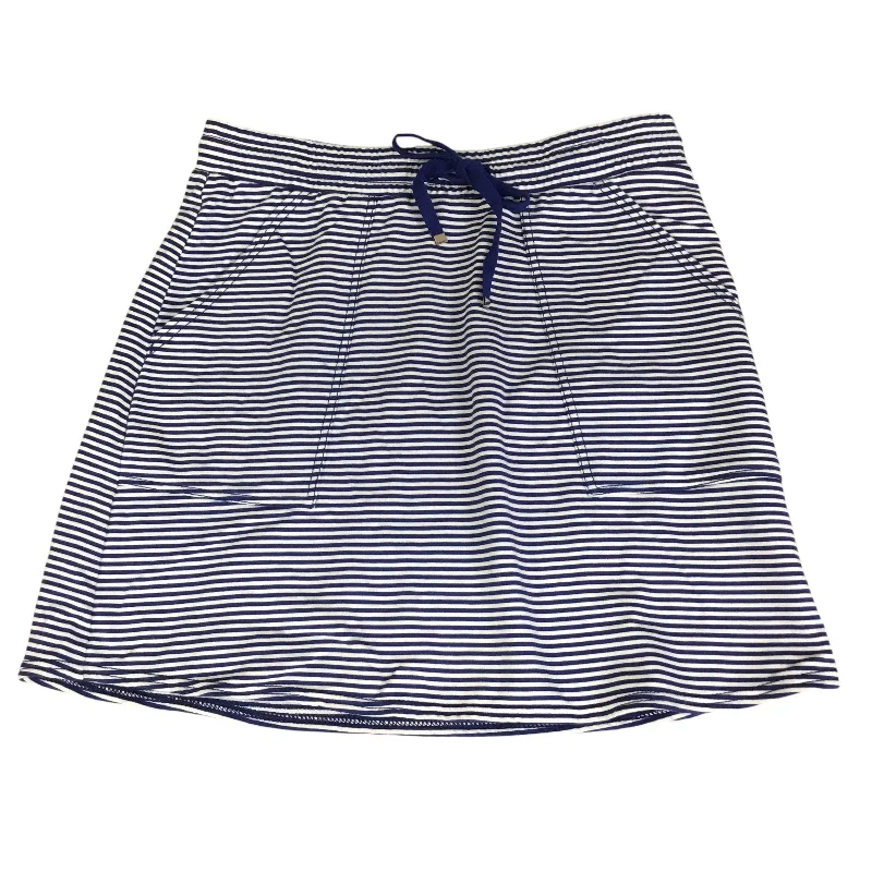 Exquisite Fabrics Skirt Mini & Short By Hatley In Blue White, Size: Petite   Small