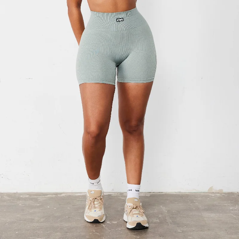 Noble And Elegant Vanquish Ribbed Seamless Slate Grey Shorts