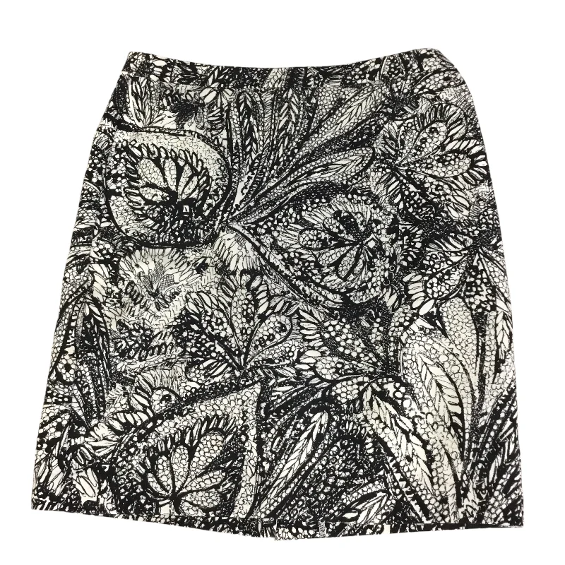 Double-sided Wear Skirt Mini & Short By Loft In Black Cream, Size: 4