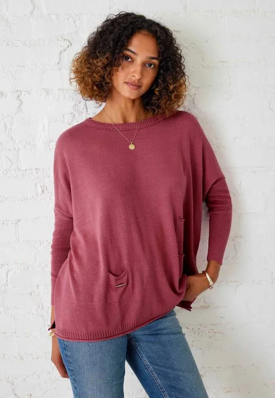 Stretch Design Mersea The Catalina Travel Sweater Burnt Rose
