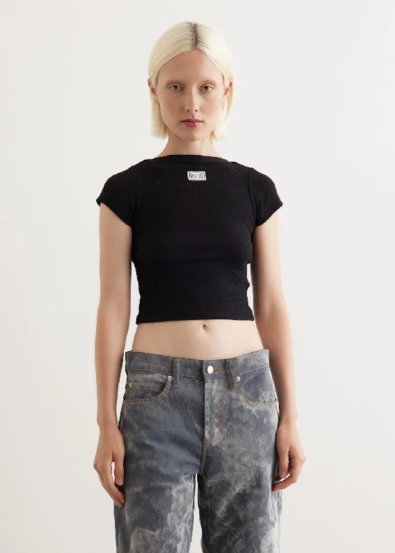 Cool Breeze At Night Crop Baby Tee With Gaultier Patch