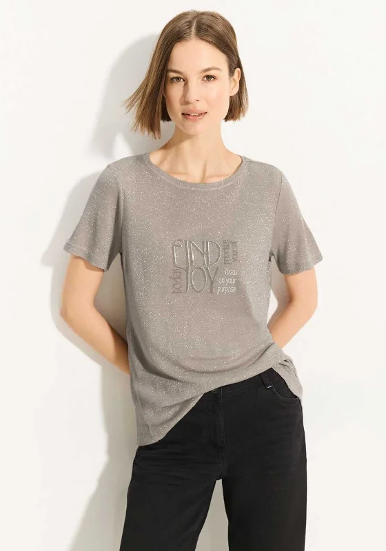 Wearable At Home Or Out Cecil Shimmer T-Shirt, Boulder Beige