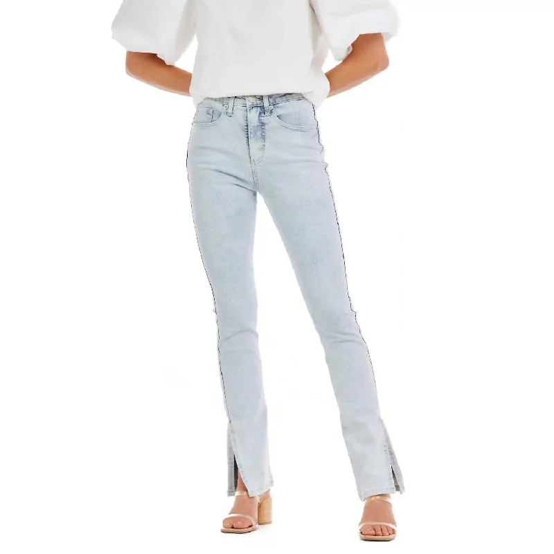 Ultra-lightweight Yorker Side Slit Jeans In Blue