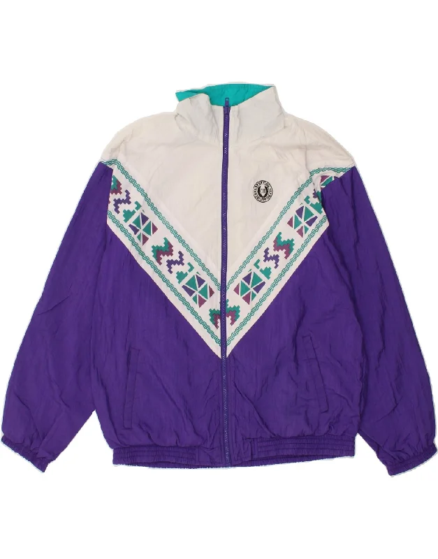 Trendy Items VINTAGE Womens Tracksuit Top Jacket UK 18 XL Purple Colourblock