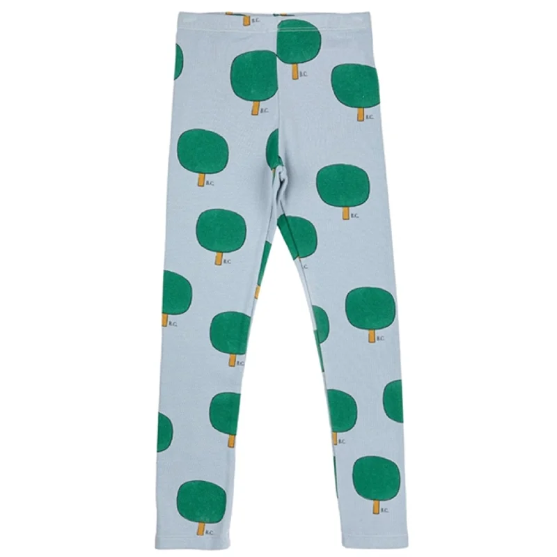 Slim Fit Bobo Choses Light Blue Green Tree Leggings AOP