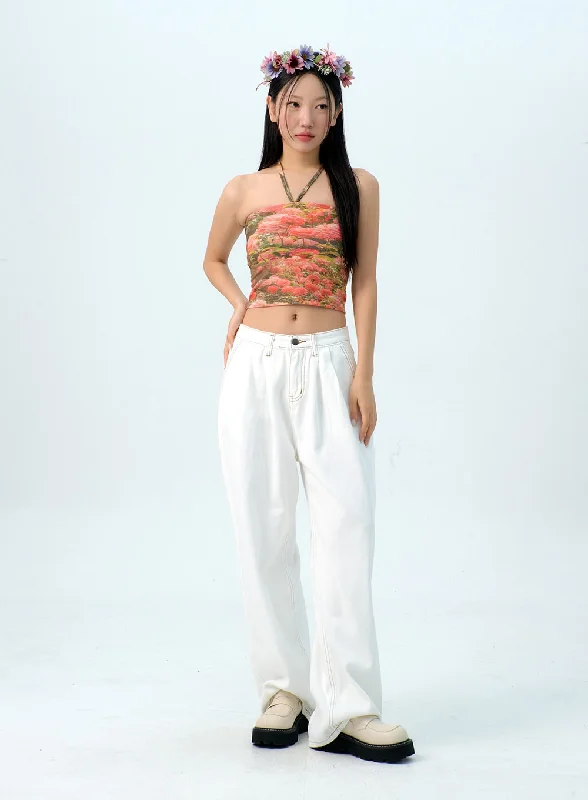 Exquisite Fabrics Stitch WIde Leg Cotton Pants IG312