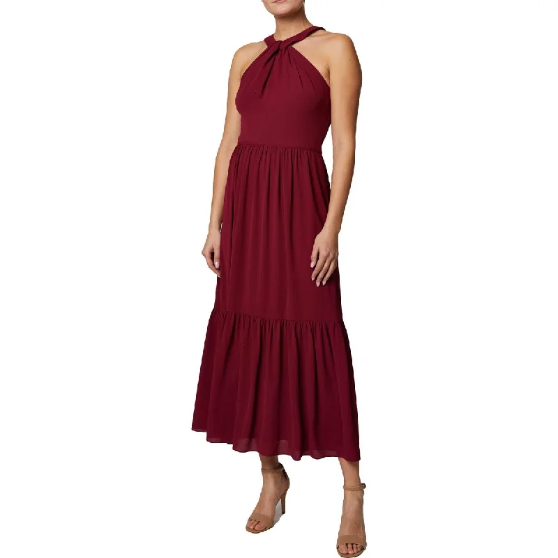 Sweet breath Laundry by Shelli Segal Womens Textured Halter Neck Maxi Dress