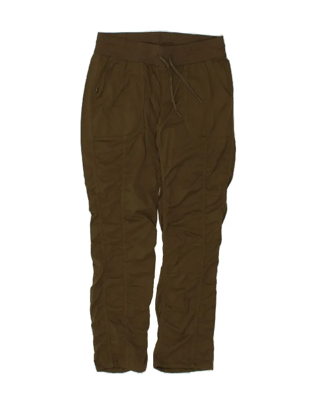 Party Wear THE NORTH FACE Womens Tracksuit Trousers UK 12 Large Khaki Nylon