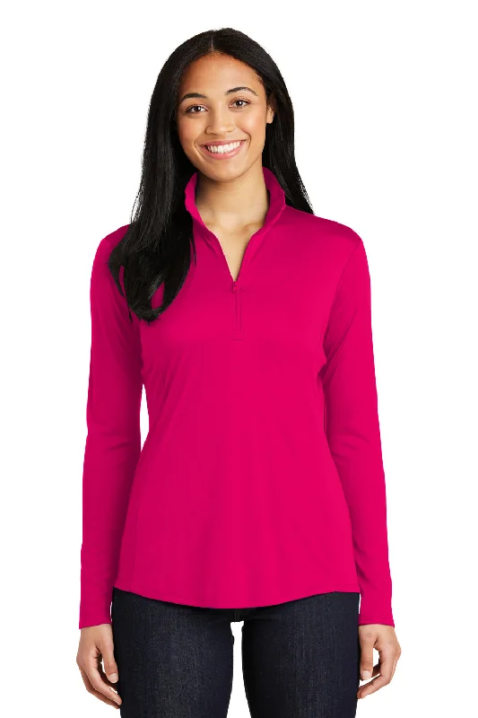 Bright Colors Sport-Tek Womens Competitor Moisture Wicking 1/4 Zip Sweatshirt - Raspberry Pink - Closeout