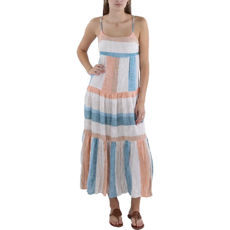 High-end Design L'Space Womens Santorini Colorblock Sleeveless Maxi Dress