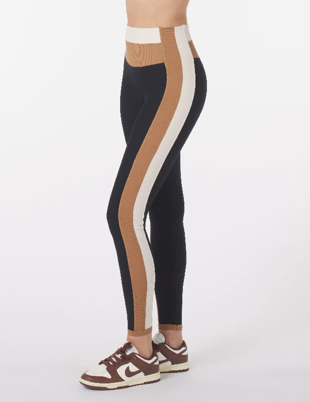 Design And Tailoring Directional Legging: Black Oatmilk/Almond Contrast