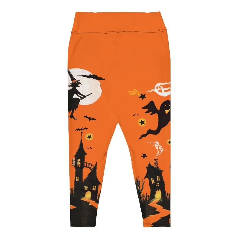 Elegant And Simple Haunted House Plus Size Leggings