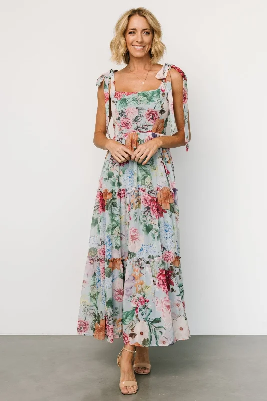Fashionable And Versatile Anita Maxi Dress | Light Blue Multi Floral
