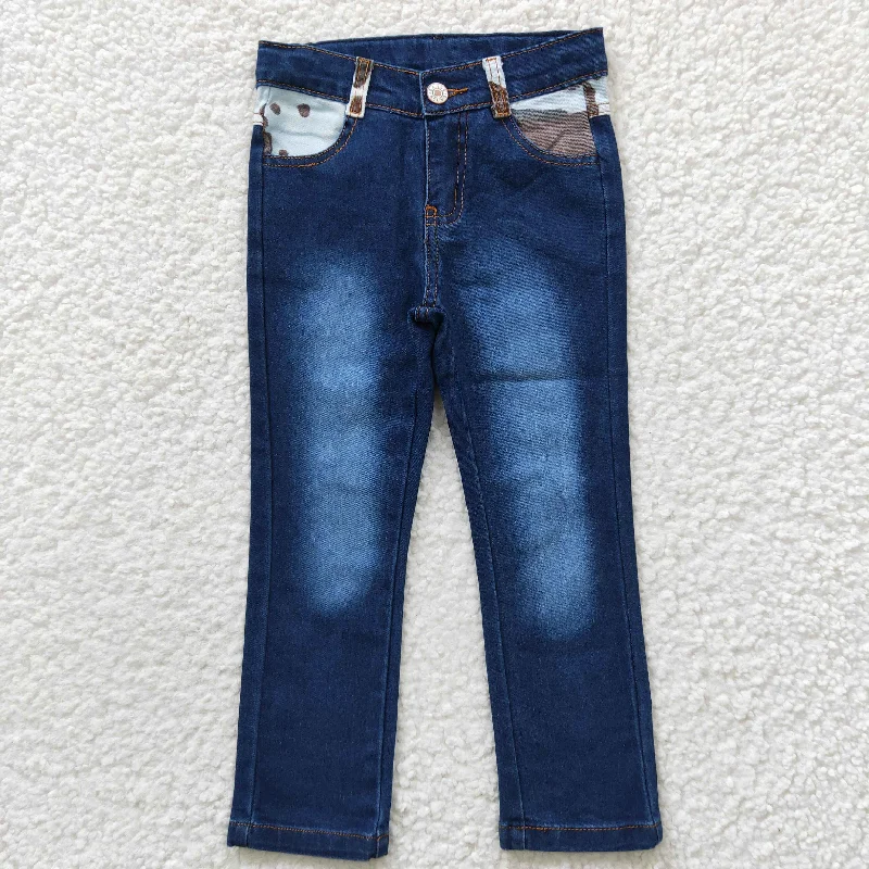 Trendy Items P0075 Blue Bleached Denim Trousers