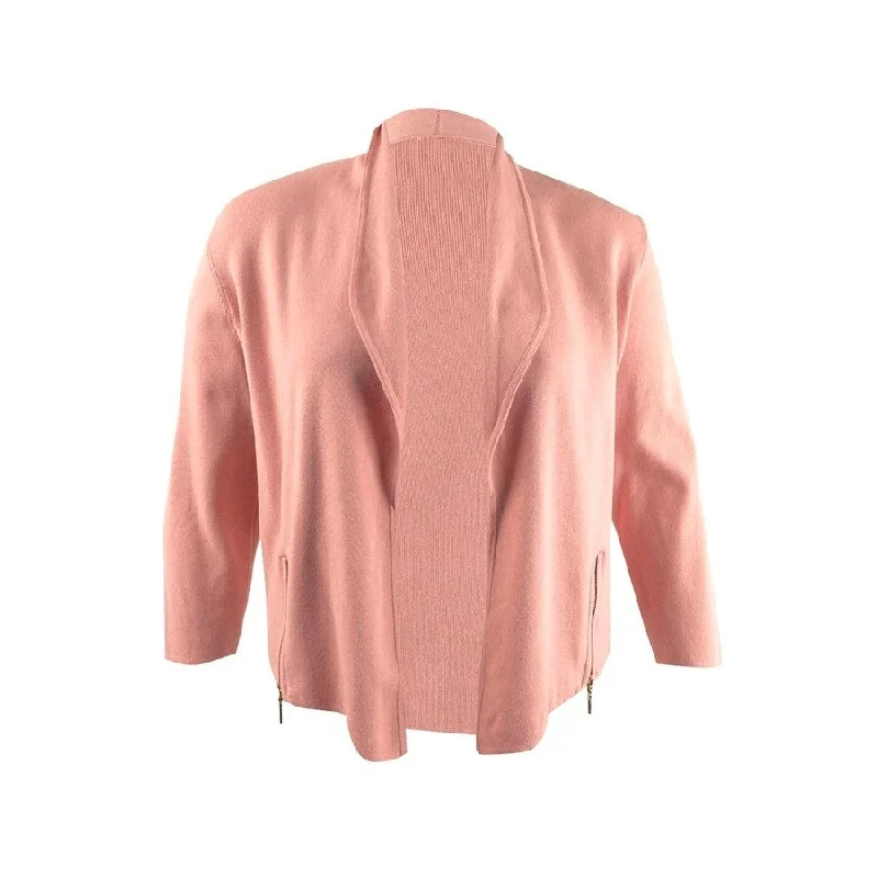 Youthful Kasper Women's Zip-Detail Moto Jacket (XL, Rosebud)