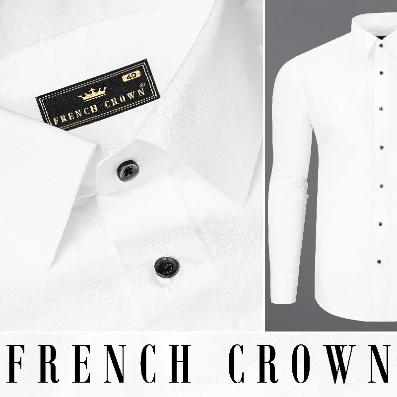 Diamond Series Bright White Dobby Textured Premium Giza Cotton Shirt