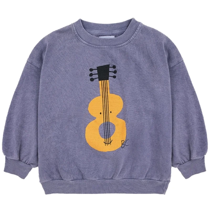 Slightly Flared Design Bobo Choses Acoustic Guitar Sweatshirt Round Neck Prussian Blue Slightly Flared Design Bobo Choses Acoustic Guitar Sweatshirt Round Neck Prussian Blue
