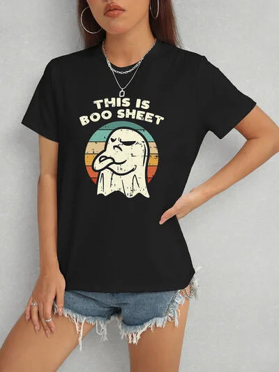 Lazy Style THIS IS BOO SHEET Round Neck T-Shirt