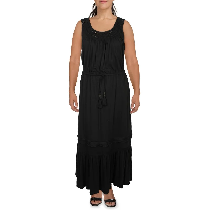 Leisure Travel Lauren Ralph Lauren Womens Crochet Tiered Maxi Dress