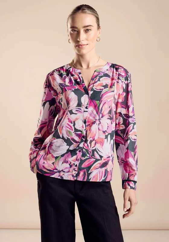 Stretch Design Street One Floral Blouse, Magnolia Pink