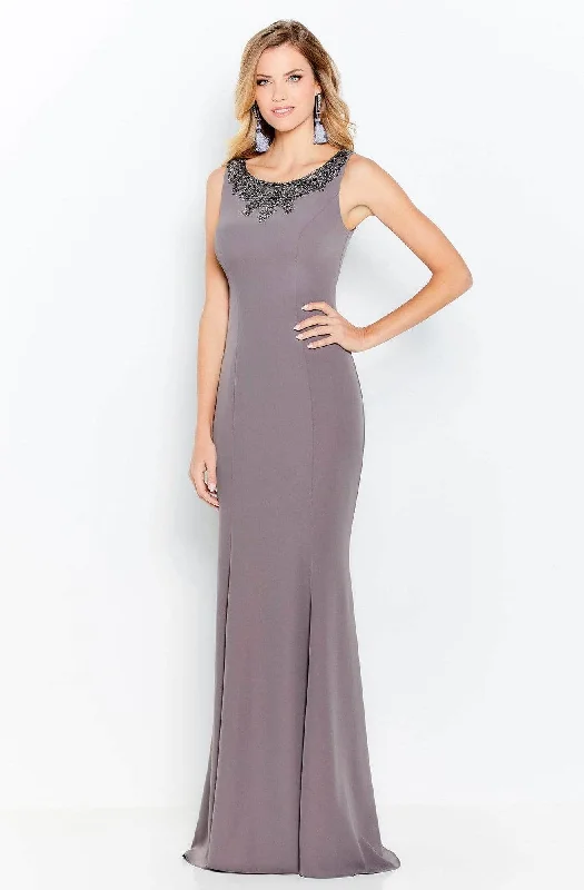 Warm And Comfortable Cameron Blake - 120621 Beaded Sleeveless Long Dress