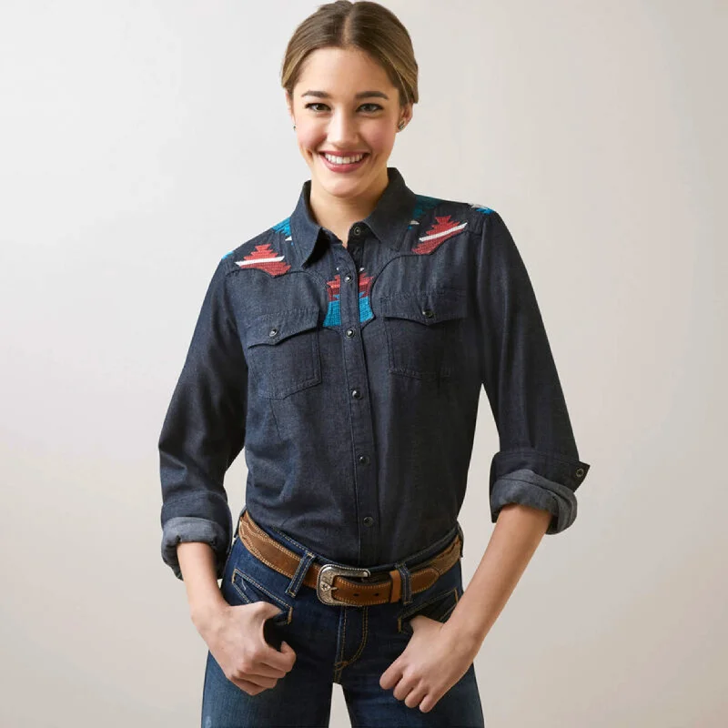 Sexy Fun Ariat Woman's Dutton Blue Shirt