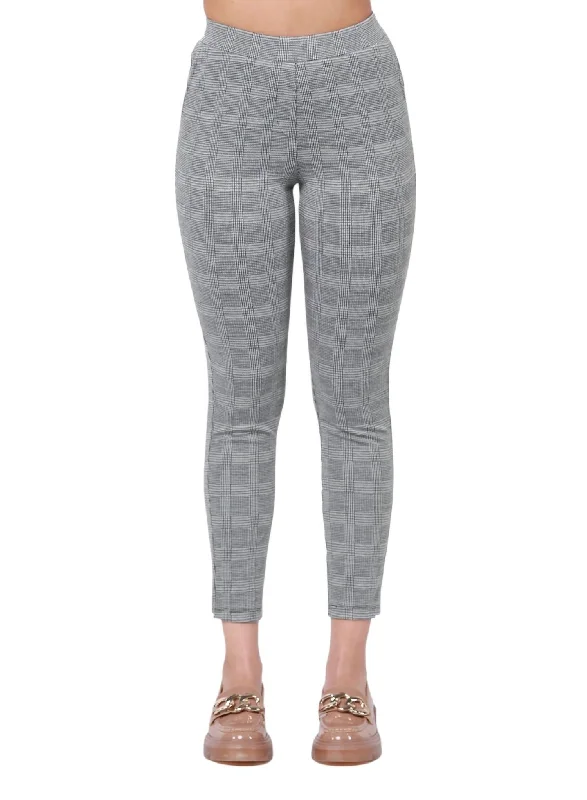 Ethnic Style Pull On Knit Trouser In Plaid Perfect