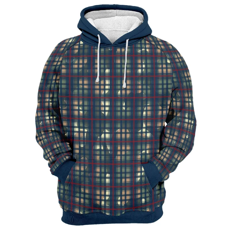 Casual And Casual Multiplaid Hoodie