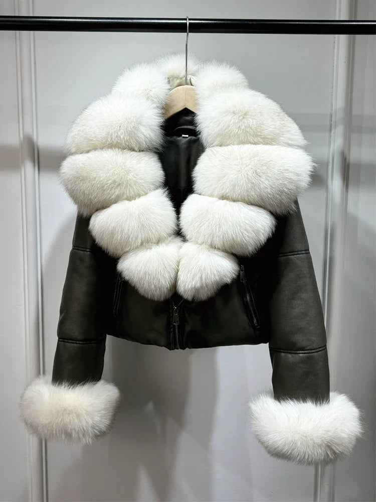 Beige Sleeve Fur