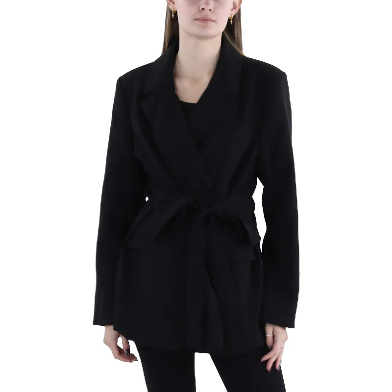 Girl Style Bagatelle Womens Belted Business Open-Front Blazer