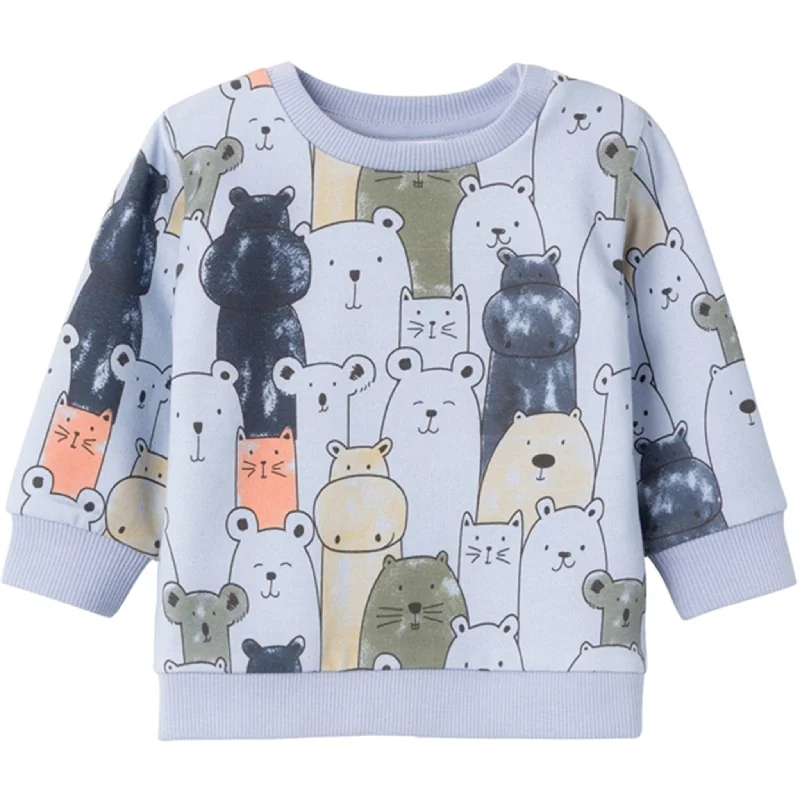 Single-shoulder Neck Design Name it Zen Blue Trish Sweatshirt